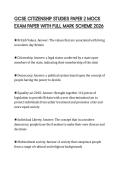 GCSE CITIZENSHIP STUDIES PAPER 2 MOCK EXAM PAPER WITH FULL MARK SCHEME 2026
