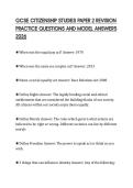 GCSE CITIZENSHIP STUDIES PAPER 2 REVISION PRACTICE QUESTIONS AND MODEL ANSWERS 2026