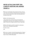 NSG120 ACTUAL EXAM SCRIPT 2026 COMPLETE QUESTIONS AND ANSWERS GRADED A&plus;