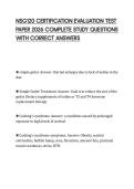 NSG120 CERTIFICATION EVALUATION TEST PAPER 2026 COMPLETE STUDY QUESTIONS WITH CORRECT ANSWERS