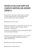 NSG500 ACTUAL EXAM SCRIPT 2026 COMPLETE QUESTIONS AND ANSWERS GRADED A&plus;