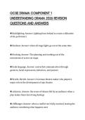 GCSE DRAMA COMPONENT 1 UNDERSTANDING DRAMA 2026 REVISION QUESTIONS AND ANSWERS