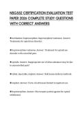 NSG552 CERTIFICATION EVALUATION TEST PAPER 2026 COMPLETE STUDY QUESTIONS WITH CORRECT ANSWERS