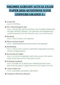 NSG5003 ALREADY ACTUAL EXAM PAPER 2026 QUESTIONS WITH ANSWERS GRADED A&plus;