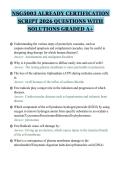 NSG5003 ALREADY CERTIFICATION SCRIPT 2026 QUESTIONS WITH SOLUTIONS GRADED A&plus;