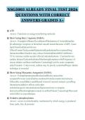 NSG5003 ALREADY FINAL TEST 2026 QUESTIONS WITH CORRECT ANSWERS GRADED A&plus;