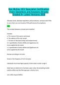 Nan McKay HCV Specialist Certification Exam Questions and Answers Already Graded A&plus; Latest Versions 2026