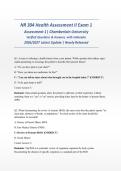 NR 304 Health Assessment II Exam 1 ACTUAL EXAM 2026&sol;2027 &vert; Newly Released &vert; Verified Q&A with Rationales &vert; Chamberlain University &vert; Pass Guaranteed - A&plus; Graded
