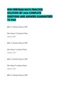 NTN FIRETEAM MATH PRACTICE SOLUTION SET 2026 COMPLETE QUESTIONS AND ANSWERS GUARANTEED TO PASS