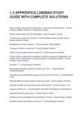 1-3 APPRENTICE LINEMAN STUDY GUIDE WITH COMPLETE SOLUTIONS