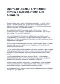 2ND YEAR LINEMAN APPRENTICE REVIEW EXAM QUESTIONS AND ANSWERS