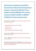 NUR 425 Exam 2 Updated Exam 2026 WITH   Recent Newest Verified And Well Analyzed Exam   Questions  &lpar;Actual Exam 2026-2027&rpar; Correct   Detailed & Verified ANSWERS &lpar;100&percnt; Accurate   Solutions&rpar; ALREADY GRADED A&plus;&vert;&vert;NEWEST   VERSION Of The Exam Guarantee Pass&excl;&excl; 