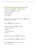 NUR 0082 Med Surg Exam 1 Questions and  Answers latest Update &vert; 100&percnt; Correct  
