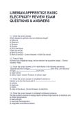 LINEMAN APPRENTICE BASIC ELECTRICITY REVIEW EXAM QUESTIONS & ANSWERS