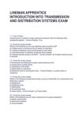 LINEMAN APPRENTICE  INTRODUCTION INTO TRANSMISSION  AND DISTRIBUTION SYSTEMS EXAM QUESTIONS AND ANSWERS 