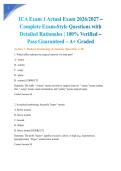 ICA Exam 1 Actual Exam 2026&sol;2027 &ndash; Complete Exam-Style Questions with Detailed Rationales &vert; 100&percnt; Verified &ndash; Pass Guaranteed &ndash; A&plus; Graded