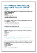 PEARSON NCLEX-RN Questions &  Answers With Rationales 2026&sol;2027  latest