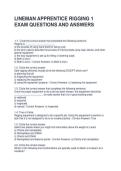 LINEMAN APPRENTICE RIGGING 1 EXAM QUESTIONS AND ANSWERS