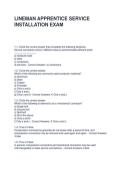 LINEMAN APPRENTICE SERVICE INSTALLATION EXAM QUESTIONS AND ANSWERS