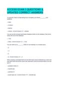 ACCESS EXAM 3 QUESTIONS & UPDATED CORRECT ANSWERS