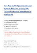 Solid Waste Facilities Operator Licensing Exam  Questions With Correct Answers &lpar;Verified  Answers&rpar; Plus Rationales 2026 Q&A &vert; Instant  Download Pdf 