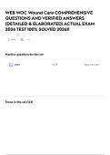 WEB WOC Wound Care COMPREHENSIVE QUESTIONS AND VERIFIED ANSWERS &lpar;DETAILED & ELABORATED&rpar; ACTUAL EXAM 2026 TEST 100&percnt; SOLVED 2026&excl;&excl;