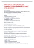 NAN MCKAY HCV SPECIALIST CERTIFICATION EXAM QUESTUIONS AND ANSWERS