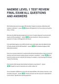 NAEMSE LEVEL 1 TEST REVIEW  FINAL EXAM ALL QUESTIONS  AND ANSWERS 