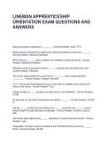 LINEMAN APPRENTICESHIP ORIENTATION EXAM QUESTIONS AND ANSWERS