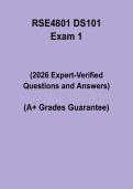 RSE4801 DS101 Exam 1 Questions and Answers PDF &vert; Study Guide