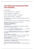 HCV SPECIALIST EXAM QUESTIONS AND ANSWERS
