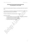 Key Take Aways for the Scientific Article - JUNE 2026 - International A Level Biology