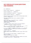 HCV SPECIALIST EXAM QUESTIONS AND ANSWERS