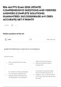 Rite Aid PTU Exam 2026 UPDATE&vert; COMPREHENSIVE QUESTIONS AND VERIFIED ANSWERS &lpar;COMPLETE SOLUTIONS&rpar; GUARANTEED&period; SUCCESS&vert;GRADE A&plus;&excl;&excl; &lpar;100&percnt; ACCURATE&rpar; GET IT RIGHT&excl;&excl;