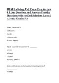 HESI Radiology Exit Exam prep Version 2  Exam Questions and Answers Practice  Questions with verified Solutions Newest  &vert; Already &lpar;Graded A&plus;&rpar; 