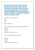 AMT RMA Practice Exam 1 &lpar;2026&rpar; ACTUAL  Updated Exam 2026 WITH Recent Newest  Verified And Well Analyzed Exam Questions   &lpar;Actual Exam 2026-2027&rpar; Correct Detailed &  Verified ANSWERS &lpar;100&percnt; Accurate Solutions&rpar;  ALREADY GRADED A&plus;&vert;&vert;NEWEST VERSION Of  The Exam