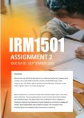 IRM1501 Assignment 2 Semester 2 2026 - Due September 2026