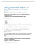 NUR 376 Pathophysiology Modules 1&comma; 2&comma; 3  &lpar;Exam 1 Review&rpar; questions and answers  graded A&plus; 