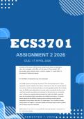 ECS3701 ASSIGNMENT 2 SEMESTER 1 2026 - DISTINCTION - DUE 17 APRIL 2026