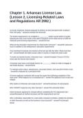Chapter 1&period; Arkansas License Law&period; &lpar;Lesson 2&comma; Licensing-Related Laws and Regulations AR 2992&period;&rpar;&period; Questions and Answers