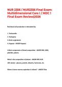 NUR 2356 &sol; NUR2356 Final Exam&colon;  Multidimensional Care I &sol; MDC 1  Final Exam Review&vert;2026