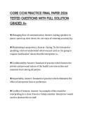 CORE CCHI PRACTICE FINAL PAPER 2026 TESTED QUESTIONS WITH FULL SOLUTION GRADED A&plus;