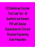 ICC Reinforced Concrete Final Code Test 60 Questions and Answers PDF with Detailed Explanations 2025&sol; 2026