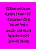 ICC Reinforced Concrete Questions and Answers PDF Comprehensive Study Guide with Practice Questions and Detailed Explanations 2025&sol; 2026