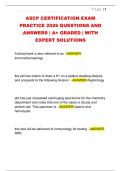 ASCP CERTIFICATION EXAM  PRACTICE 2026 QUESTIONS AND  ANSWERS &vert; A&plus; GRADED &vert; WITH  EXPERT SOLUTIONS 