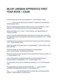 MLGW LINEMAN APPRENTICE FIRST YEAR BOOK 1 EXAM QUESTIONS WITH CORRECT ANSWERS