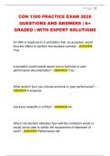 CON 1300 PRACTICE EXAM 2026  QUESTIONS AND ANSWERS &vert; A&plus;  GRADED &vert; WITH EXPERT SOLUTIONSCON 1300 PRACTICE EXAM 2026  QUESTIONS AND ANSWERS &vert; A&plus;  GRADED &vert; WITH EXPERT SOLUTIONS