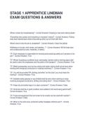 STAGE 1 APPRENTICE LINEMAN EXAM QUESTIONS & ANSWERS &lpar;GRADED A&rpar;