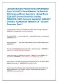 Louisiana Life and Health State Exam Updated  Exam 2026 WITH Recent Newest Verified And  Well Analyzed Exam Questions  &lpar;Actual Exam  2026-2027&rpar; Correct Detailed & Verified  ANSWERS &lpar;100&percnt; Accurate Solutions&rpar; ALREADY  GRADED A&plus;&vert;&vert;NEWEST VERSION Of The Exam  