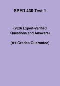 SPED 430 Test 1 Questions and Answers PDF &vert; Special Education Study Guide